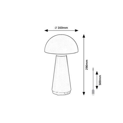 Rabalux - LED Kültéri dimmelhető érintős újratölthetőe asztali lámpa LED/3W/5V 2000mAh IP44