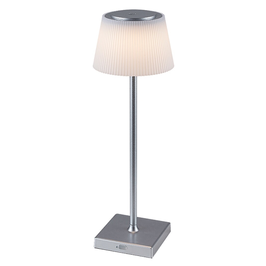 Rabalux - LED Dimmelhető újratölthető asztali lámpa LED/4W/3,7V 1800 mAh 3000-5000K IP44 ezüst