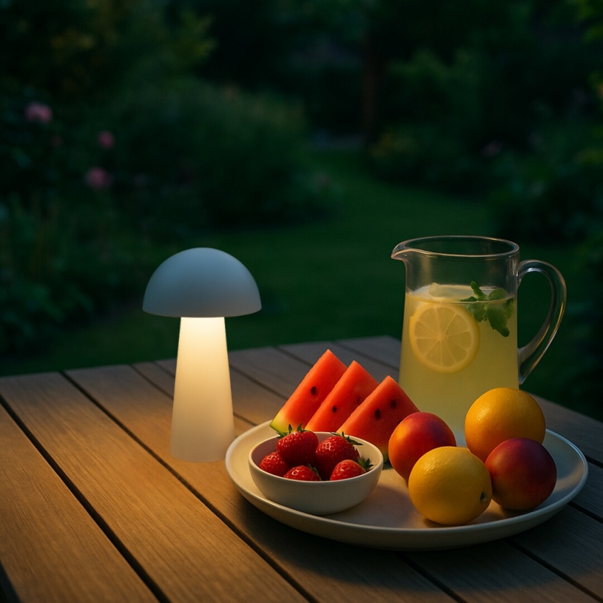 Rabalux - LED fényerőszabályozható érintésvezérlésű tölthető kültéri lámpa LED/1,5W/5V IP44 1200 mAh USB fehér