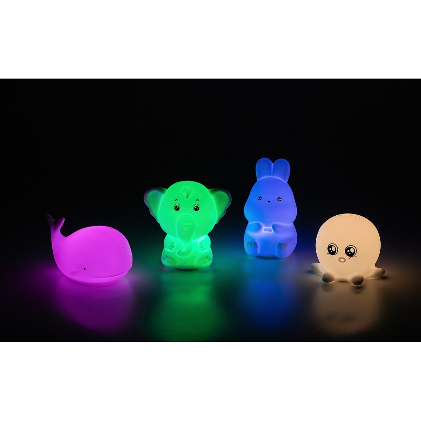 Rabalux - LED RGB érintéses éjszakai lámpa LED/0,05W/1xCR2032 bálna