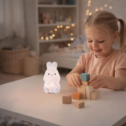 Rabalux - LED RGB érintésvezérelt éjszakai lámpa LED/0,05W/1xCR2032 nyúl