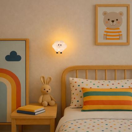 Rabalux - LED fényerőszabályozható, tölthető, érintésvezérelt gyermek éjszakai lámpa LED/2,7W/5V 200 mAh felhő
