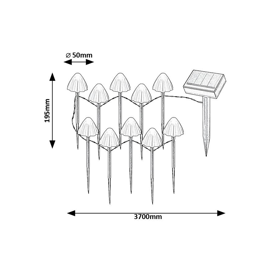 Rabalux - LED Napelemes lámpa 10xLED/0,2W/1,2V IP44 300 mAh