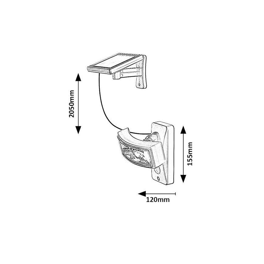 Rabalux - LED Napelemes lámpa érzékelővel LED/2,4W/3,7V IP44 1200 mAh