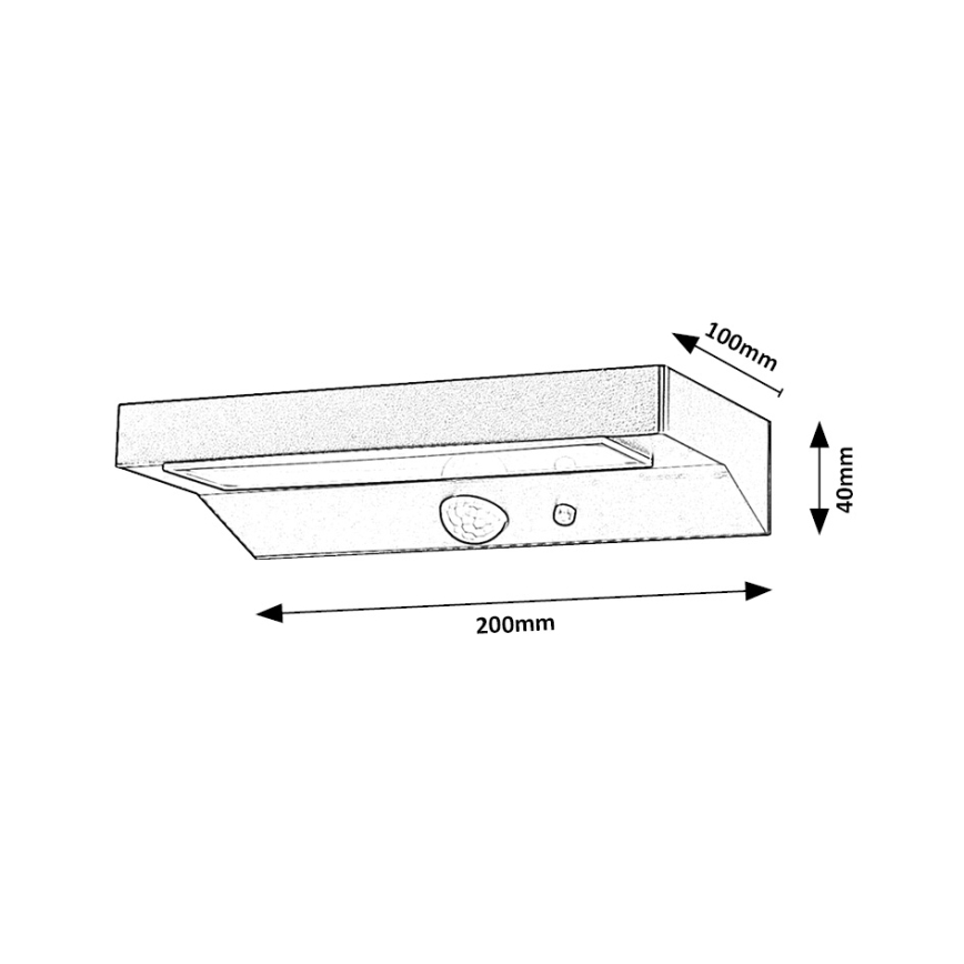 Rabalux - LED Napelemes lámpa érzékelővel LED/6W/3,7V IP44 2200 mAh