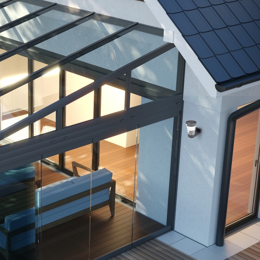 Rabalux - LED napelemes fali lámpa érzékelővel LED/3W/3,7V IP54 antracit 2000 mAh