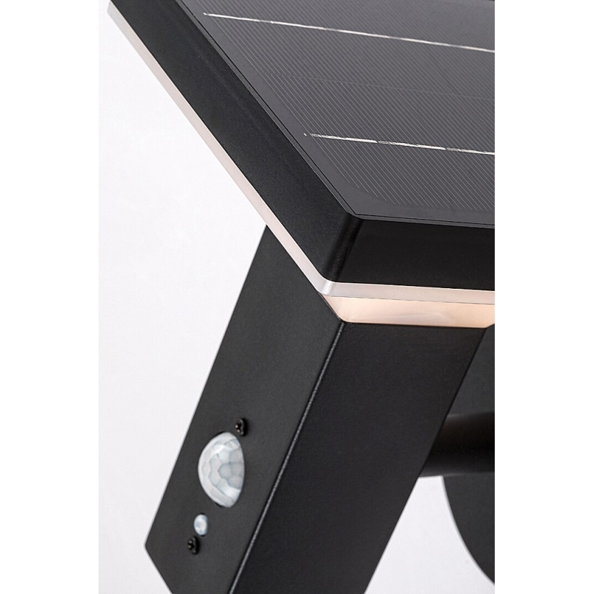 Rabalux - LED napelemes fali lámpa érzékelővel LED/4W/230V IP44 fekete 2200 mAh
