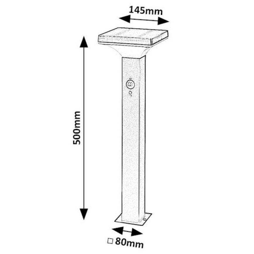 Rabalux - LED napelemes lámpa érzékelővel LED/4W/3,7V IP44 fekete 2200 mAh