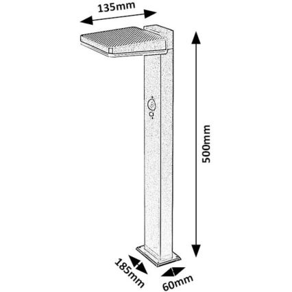 Rabalux - Dimmelhető LED napelemes kültéri lámpa érzékelővel, 4,4 W/3,7 V, IP54, antracit, 2200 mAh