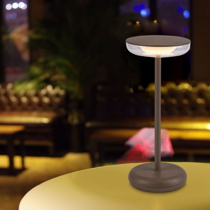 Rabalux - LED Dimmelhető újratölthető kültéri lámpa LED/6W/5V IP44 1800 mAh barna