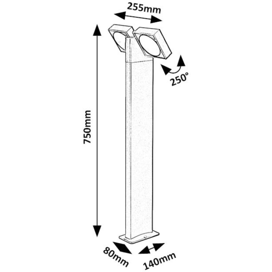 Rabalux - LED Kültéri flexibilis lámpa 2xLED/7W/230V IP54 antracit