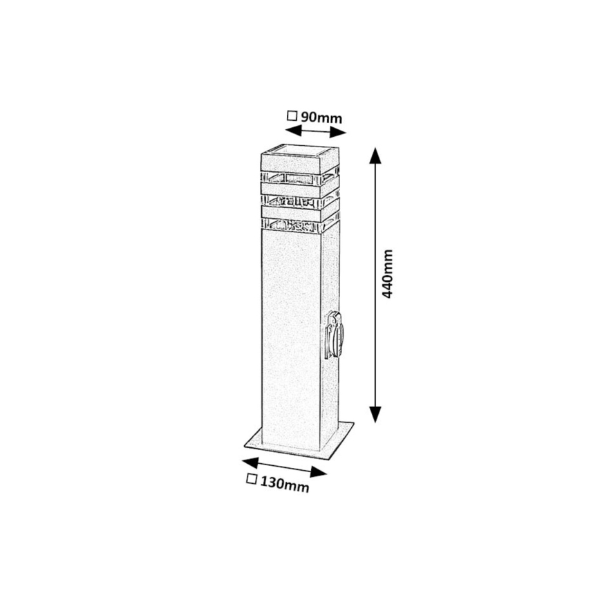 Rabalux - Kültéri lámpa aljzattal 1xE27/12W/230V IP44