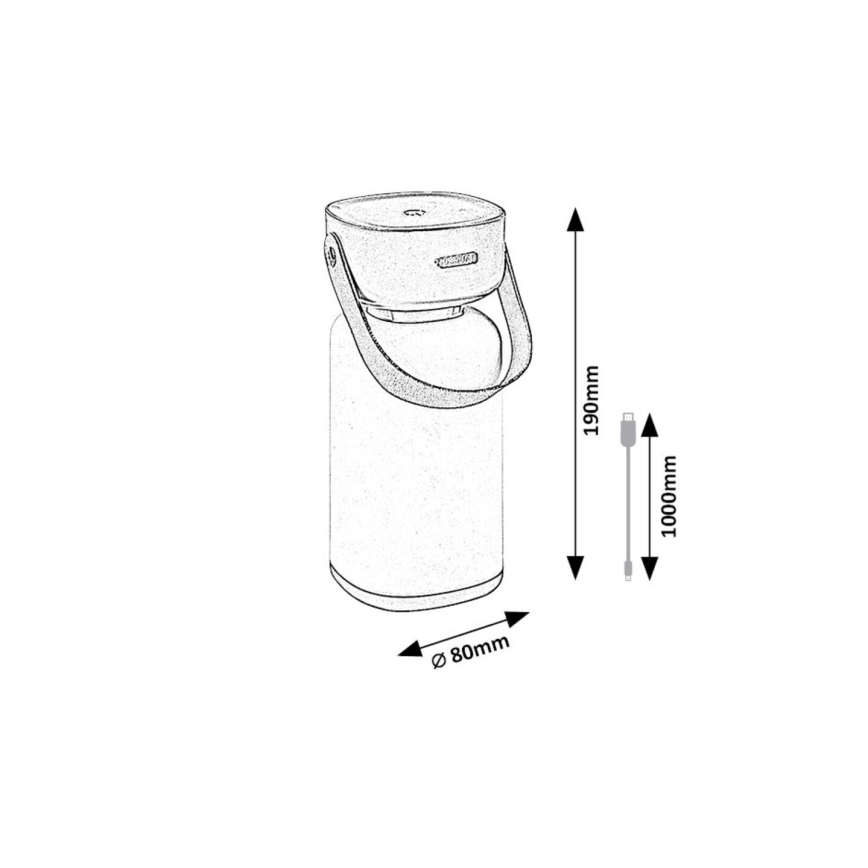 Rabalux - LED Kültéri dimmelhető érintős vezeték nélküli asztali lámpa LED/3W/5V IP44 kék