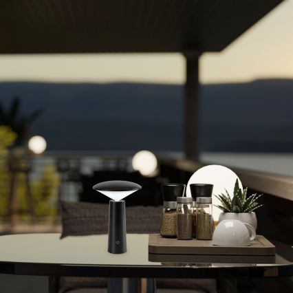 Rabalux - LED Dimmelhető újratölthető érintőképernyős asztali lámpa POLPERRO LED/3W/3,7V 1200mAh fekete