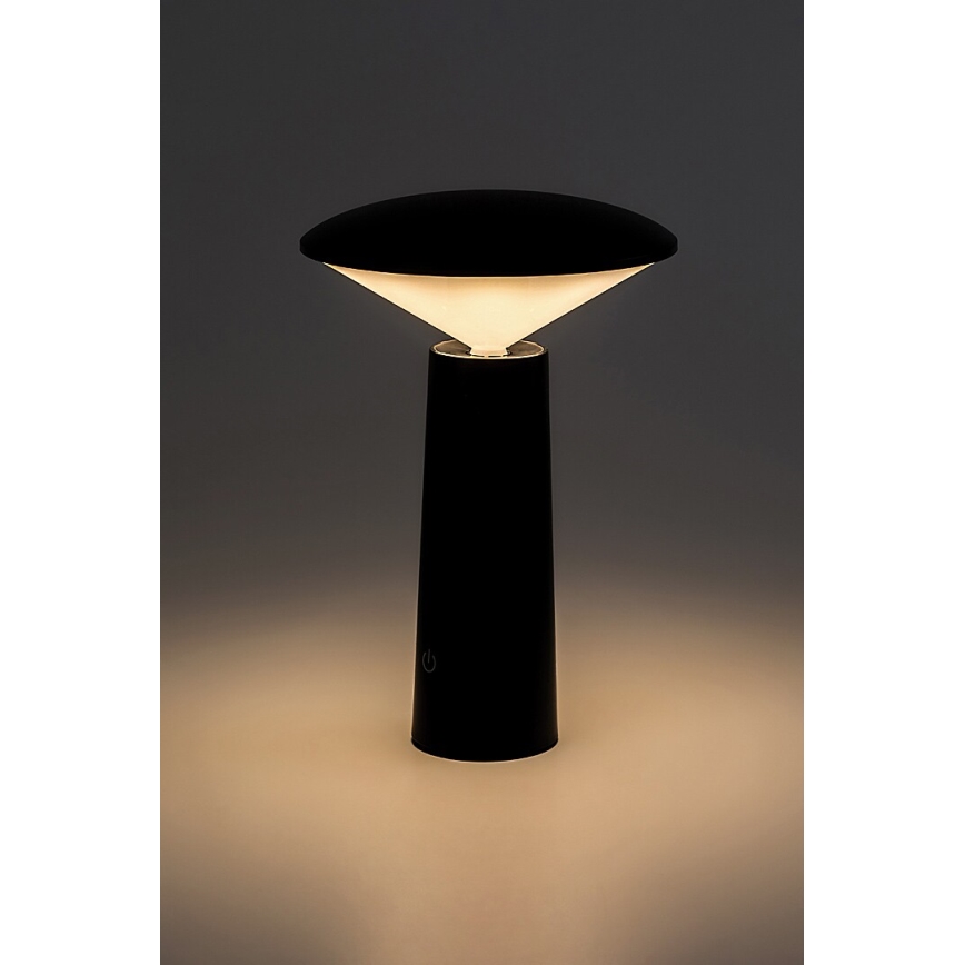 Rabalux - LED Dimmelhető újratölthető érintőképernyős asztali lámpa POLPERRO LED/3W/3,7V 1200mAh fekete