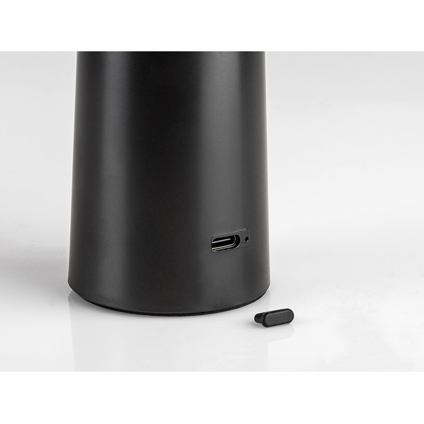 Rabalux - LED Dimmelhető újratölthető érintőképernyős asztali lámpa POLPERRO LED/3W/3,7V 1200mAh fekete