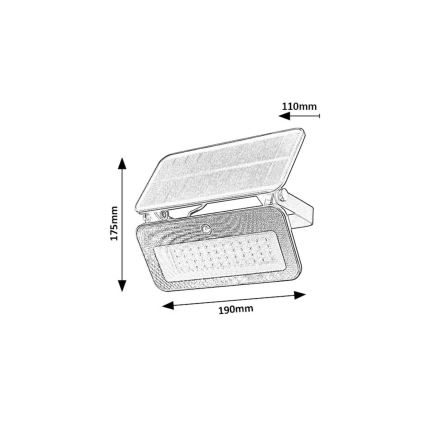 Rabalux - LED napelemes reflektor érzékelővel LED/8W/3,7V 3000/4000/6500K IP65 2600 mAh