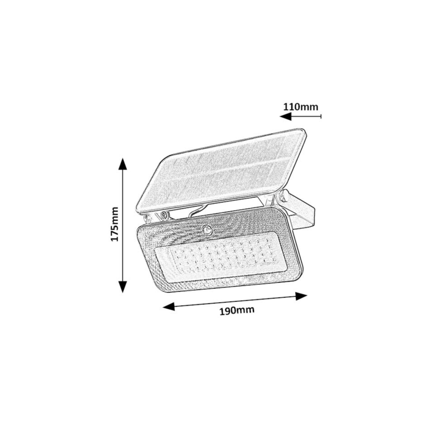 Rabalux - LED napelemes reflektor érzékelővel LED/8W/3,7V 3000/4000/6500K IP65 2600 mAh
