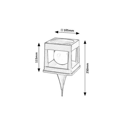 Rabalux - LED napelemes lámpa LED/0,3W/3,7V IP44 800 mAh