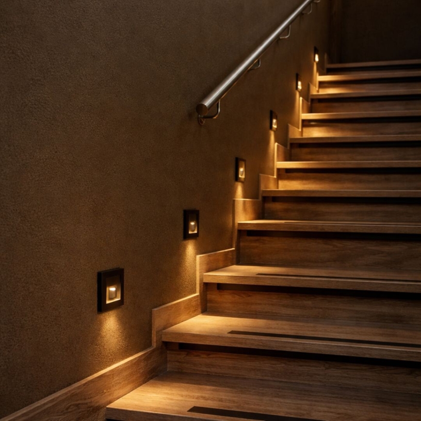 Rabalux - LED lépcsővilágító lámpa LED/1W/230V 3000/4500/6500K fekete