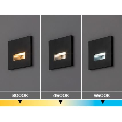 Rabalux - LED lépcsővilágító lámpa LED/1W/230V 3000/4500/6500K fekete