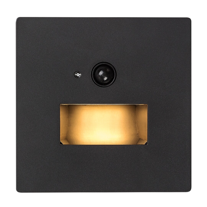 Rabalux - LED lépcsővilágító lámpatest mozgás- és alkonyatérzékelővel LED/1W/230V 3000/4500/6500K fekete