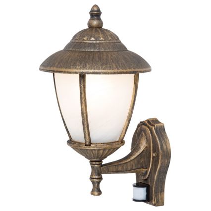 Rabalux - Kültéri fali lámpa érzékelővel 1xE27/60W/230V IP43 arany