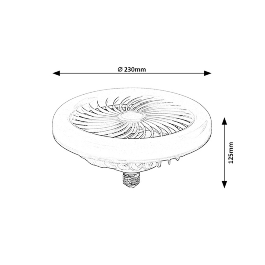 Rabalux - LED dimmelhető izzó ventilátorral SMD E27/16W/230V 3000-6500K + távirányítóval