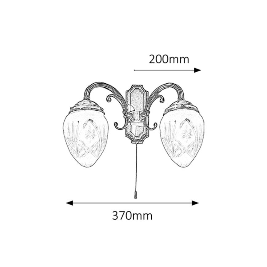 Rabalux - Fali lámpa 2xE14/40W/230V