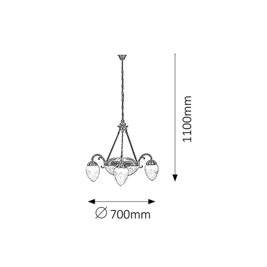 Rabalux 8633 - Csillár láncon ANNABELLA 3xE14/40W+2xE27/60W