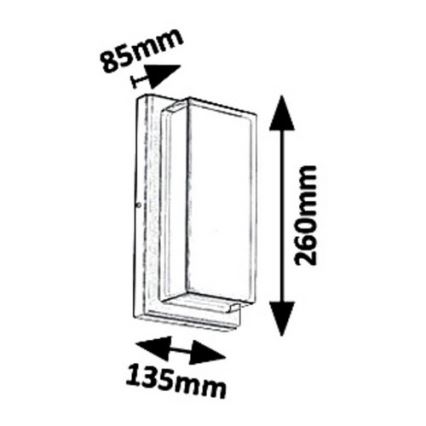 Rabalux 8830 - LED Kültéri fali lámpa ANDORRA LED/12W/230V IP54