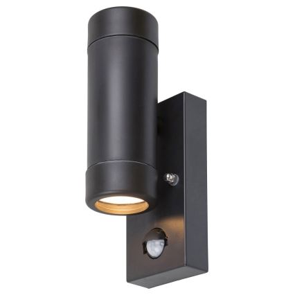 Rabalux - Kültéri fali lámpa érzékelővel 2xGU10/10W/230V fekete IP44