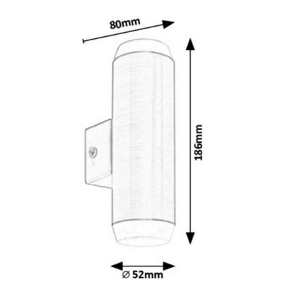 Rabalux - LED Kültéri fali lámpa 2xLED/4W/230V saténový matt króm IP44