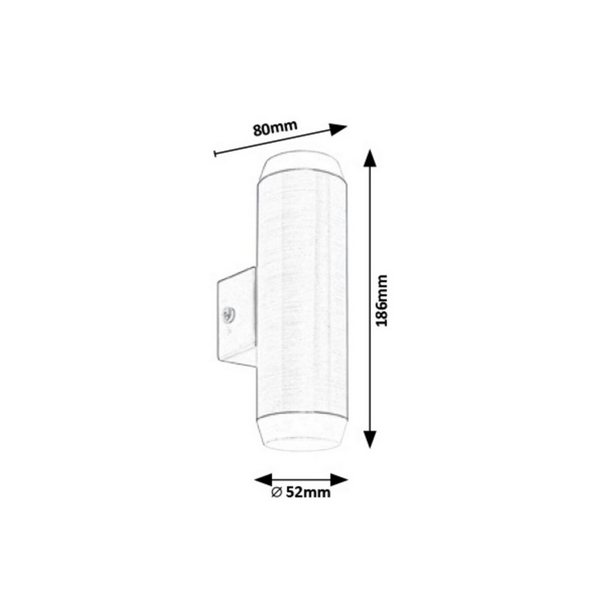 Rabalux - LED Kültéri fali lámpa 2xLED/4W/230V saténový matt króm IP44