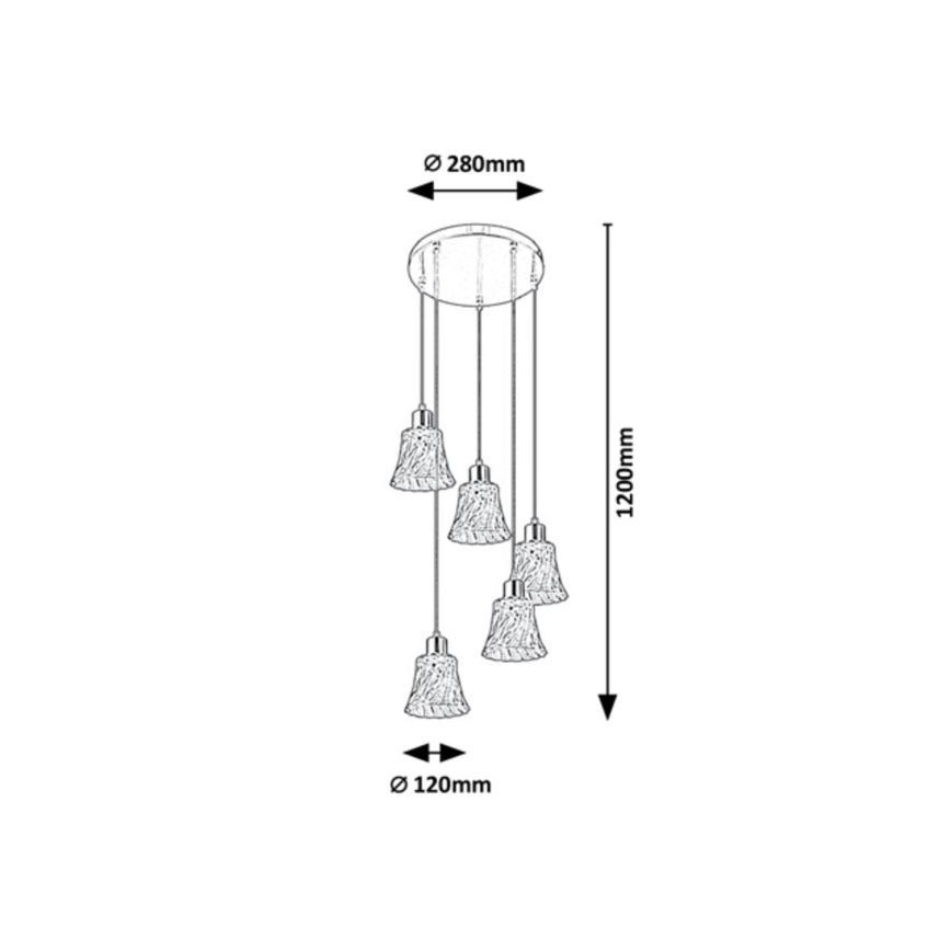 Rabalux - Csillár zsinóron 5xE14/40W/230V