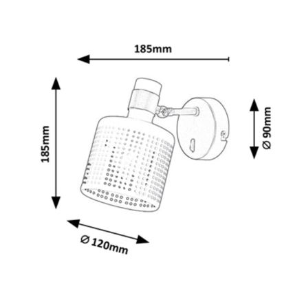 Rabalux - Fali lámpa 1xE27/9W/230V