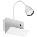 Rabalux - Fali lámpa polccal és USB port 1xGU10/25W/230V fehér