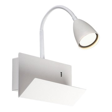 Rabalux - Fali lámpa polccal és USB port 1xGU10/25W/230V fehér