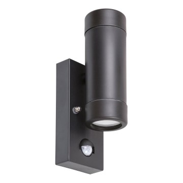 Rabalux - Kültéri fali lámpa érzékelővel 2xGU10/10W/230V fekete IP44