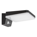 Rabalux - LED dimmelhető napelemes fali lámpa érzékelővel LED/4,4W/3,7V IP54 fekete 2200 mAh