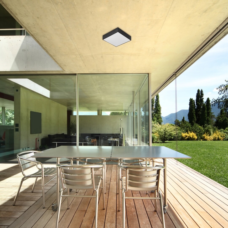 Rabalux - LED mennyezeti lámpa LED/18W/230V 3000-6000K IP44 fekete 17,5x17,5 cm