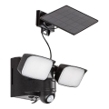 Rabalux - LED napelemes flexibilis fali lámpa érzékelővel és külső panellel 2xLED/5W/3,7V IP54 fekete 600 mAh