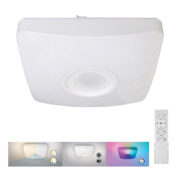 Rabalux - LED RGB dimmelhető mennyezeti lámpa hangszóróval LED/18W/230V 3000-6000K Bluetooth + távirányító 36,5x36,5 cm