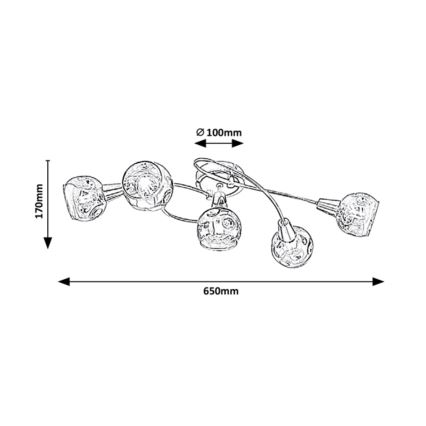 Rabalux - Spotlámpa 5xE14/40W/230V