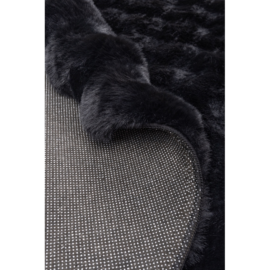 RABBIT BUBBLE kerek szőnyeg, 160 cm, fekete
