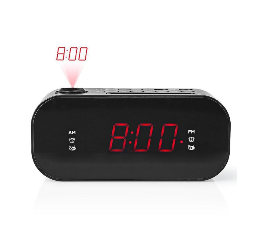 Rádiós ébresztőóra LED kijelzővel és projektorral 230V