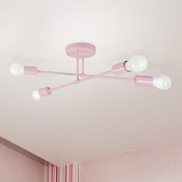 Ráépített CAMBRIDGE csillár 4xE27/15W/230V rózsaszín