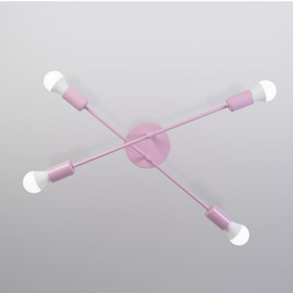 Ráépített CAMBRIDGE csillár 4xE27/15W/230V rózsaszín