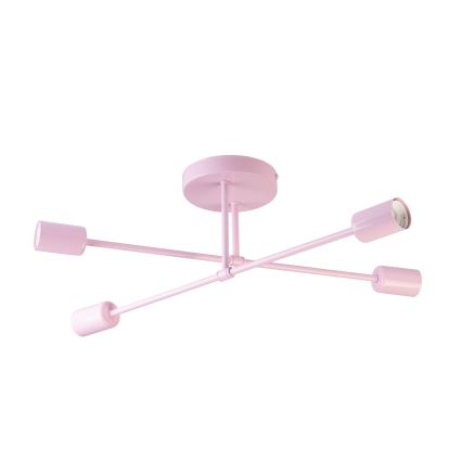 Ráépített CAMBRIDGE csillár 4xE27/15W/230V rózsaszín