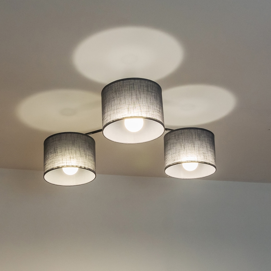 Ráépített csillár ALBA 3xE27/15W/230V szürke